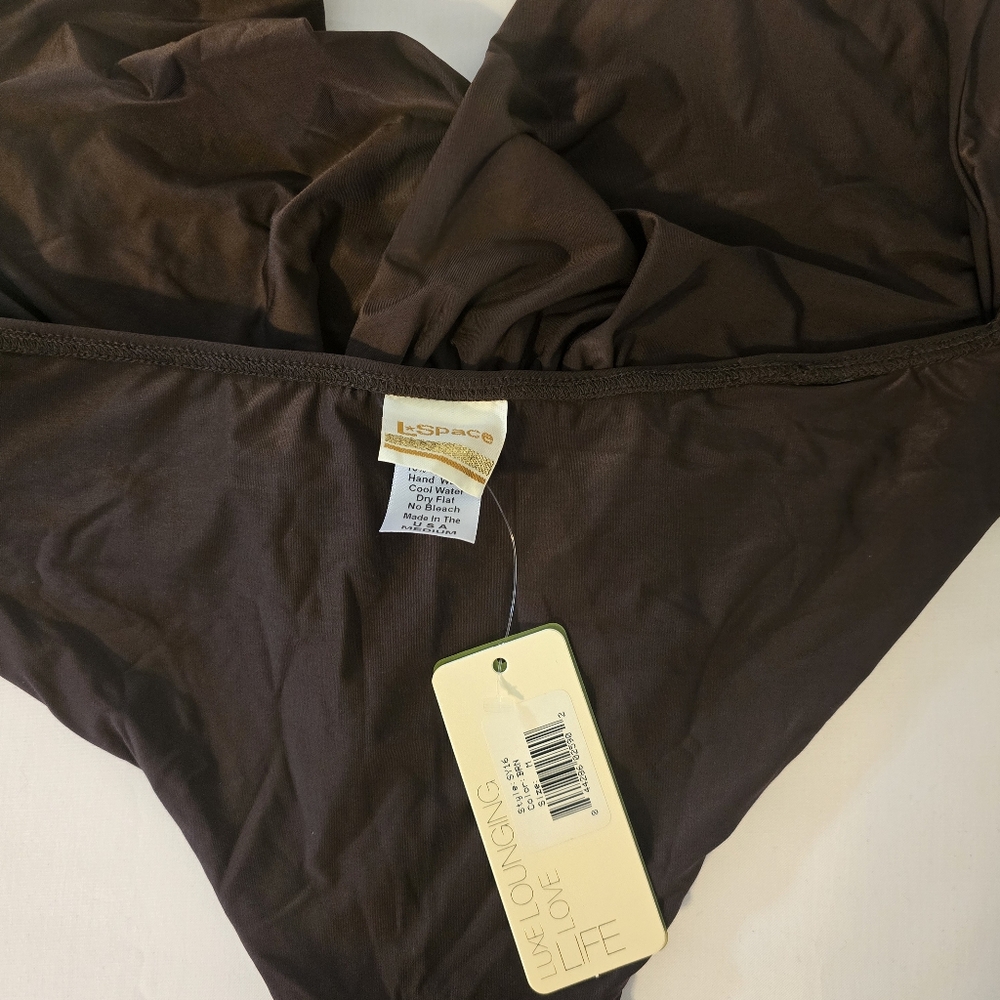 L-Space Brown Plunge Halter Top Swimsuit - Picture 4 of 6